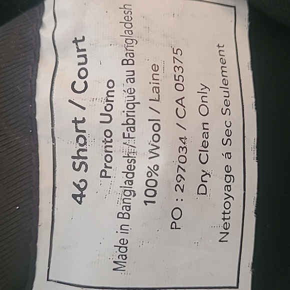 Pronto Uomo, Suite, Black, Never Worn - Picture 8 of 8